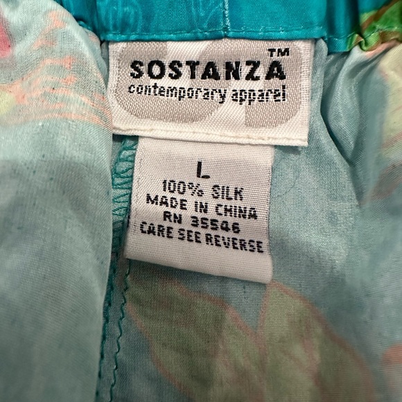 Sostanza Silk Women’s Colorful Tropical Shorts Size Large - Picture 5 of 6
